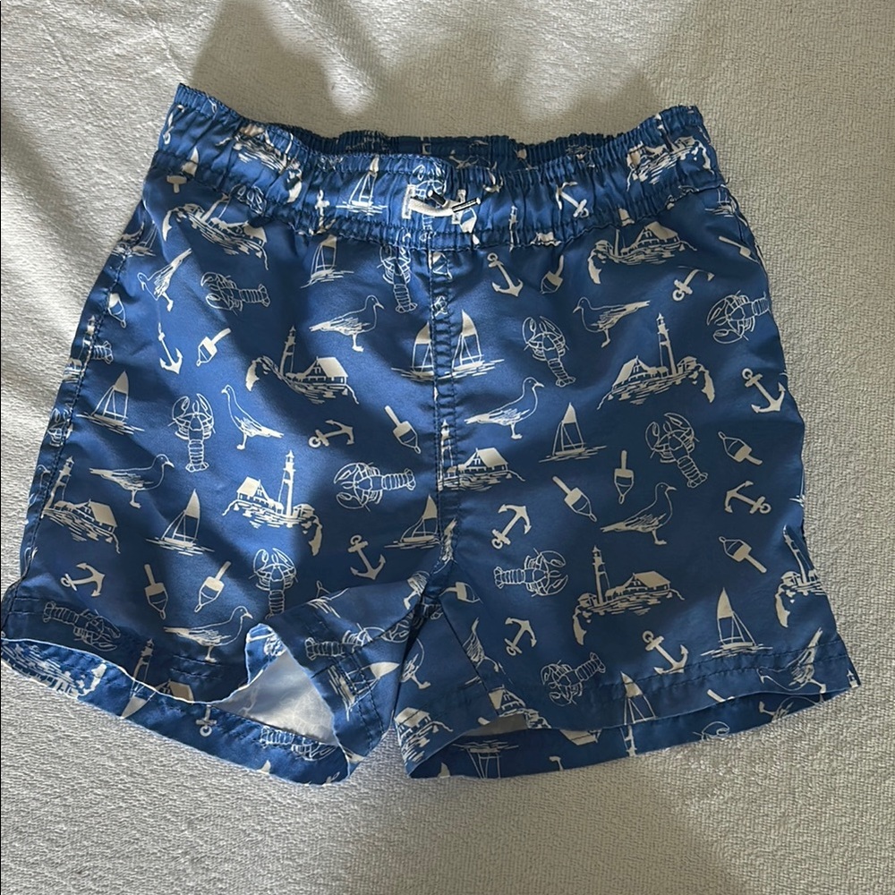 Blue Nautical Print Shorts